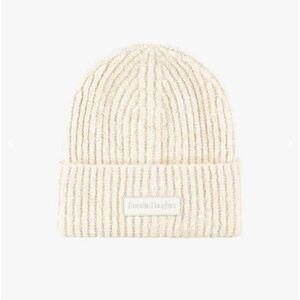 Favorite Daughter Cream Ribbed Knit Beanie